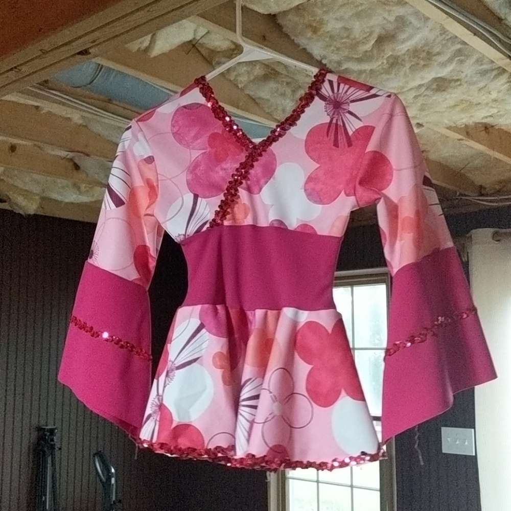 Pink flowery leotard